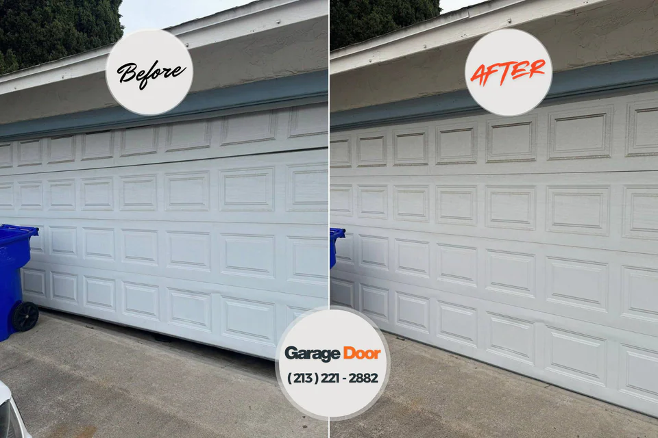 Before and after: garage door repair Gold Beach, OR